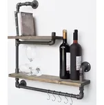 ASIR Nástěnná police BORURAF 019 černá ořech