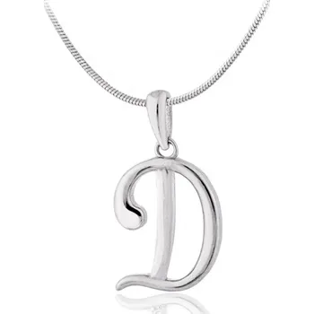 Přívěsek Stříbrný přívěšek písmeno D bez zirkonů SVLP0364XH2000D