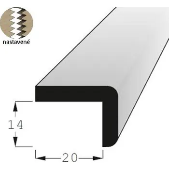 Stropní lišta Lišta '' L'' - L 1420 SM /200 nast.