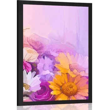 Plakát Dovido Plakát olejomalba pestrobarevných květin