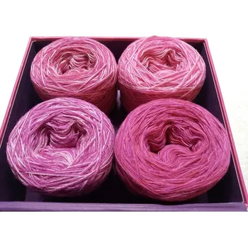 Příze V malinách merino 3-nitka 4x300m (Duhová krabička V malinách merino)