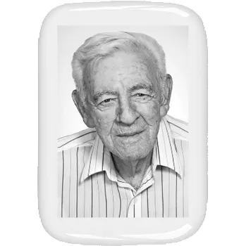 Smuteční dekorace Napomnik X6456/2 keramické foto na hrob, obdélník kulaté rohy, 11 x 14,5 cm, černobílý, bez dekoru