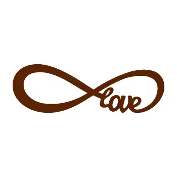 Samolepící dekorace SAMOLEPKA Infinity 004 love (15 - hnědá) NA AUTO, NÁLEPKA, FÓLIE, POLEP, TUNING, VLASTNÍ TEXT, TISK, AUTOSAMOLEPKY.cz, POLEPY, OBRÁZEK, LOGO, SAMOLEPKY