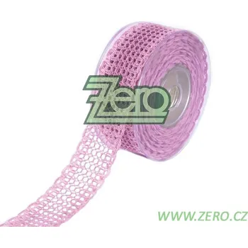 Stuha Stuha jutová 4 cm x 10 m - levandulová (vzor krajka)