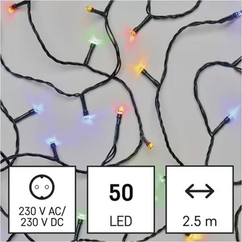 Vánoční světelná dekorace Emos Vánoční osvětlení na stromeček 2,5 m, 21 - 50 žárovek