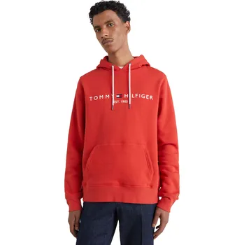 Pánská mikina TOMMY HILFIGER ZATEPLENÁ MIKINA TOMMY LOGO HOODY RED MW0MW11599 XNJ Velikost: M