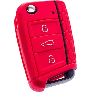 Silikonový obal na klíč Škoda Octavia III - červený