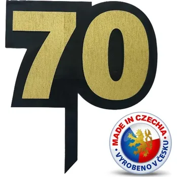 Jedlá dekorace na dort VypálímTi.cz 3D Zápich do dortu - Jubilejní 70