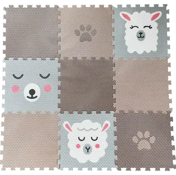 Vylen Dětská pěnová hrací podlaha 9 dílů HNĚDO-ŠEDÁ