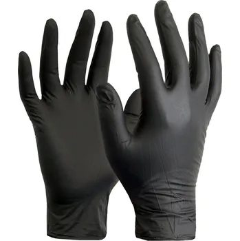 Vyšetřovací rukavice Černé nitrilové rukavice L, box 100 ks (Bezpudrové nitrilové rukavice, velikost L. 100 ks v boxu.)