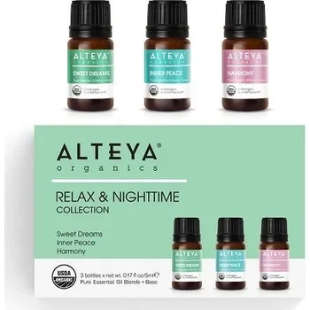 Vůně do bytu Set esenciálních olejů "noční relax" Alteya Organics (3 x 5 ml)