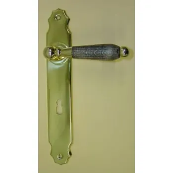 Dveřní kování IB-klika se dřevem + Ms lesk F/72