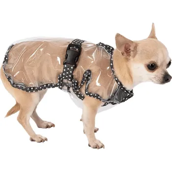 Obleček pro psa Samohýl Exclusive Rambo XL pláštěnka 46 cm průhledná černý puntík