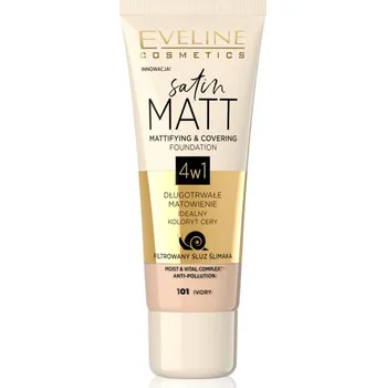 Make-up Eveline Cosmetics Satin Matt matující make-up se šnečím extraktem odstín 101 Ivory 30 ml