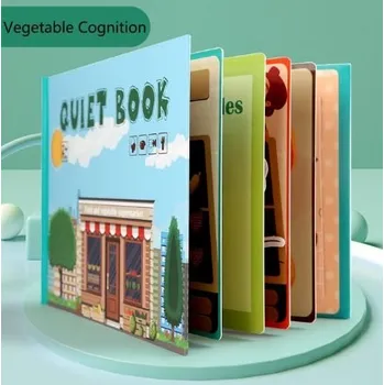 Dřevěná hračka Montessori hračky - Moje první vzdělávací kniha Varianta: zelenina