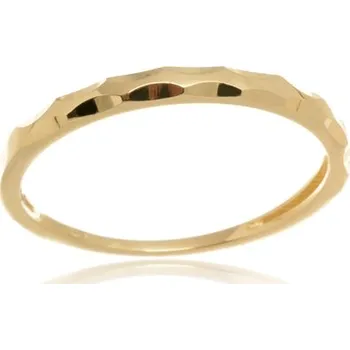 Prsten Dámský prsten ze žlutého zlata bez kamínků PR0455F + DÁREK ZDARMA