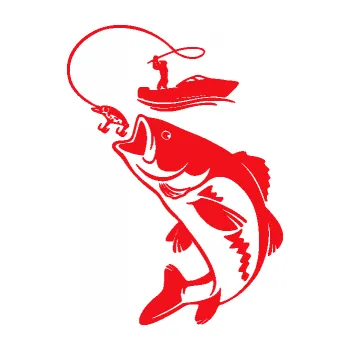 Polep vozidla SAMOLEPKA Rybář 019 levá (10 - červená) NA AUTO, NÁLEPKA, FÓLIE, POLEP, TUNING, VLASTNÍ TEXT, TISK, AUTOSAMOLEPKY.cz, POLEPY, OBRÁZEK, LOGO, SAMOLEPKY