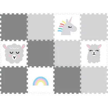 Vylen Hrací pěnové puzzle do dětského pokoje 12 dílů ŠEDÝ JEDNOROŽEC