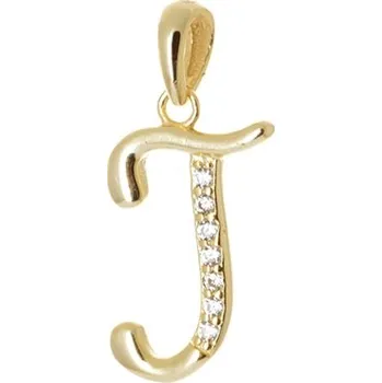 Přívěsek Stříbrný přívěšek písmeno J se zirkony STRZ0869F