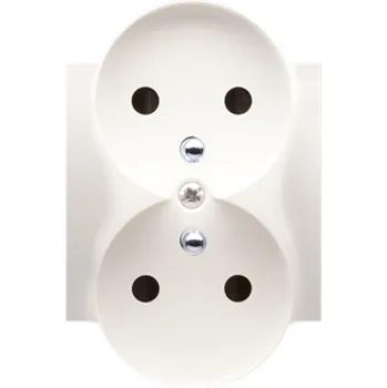 Elektrická zásuvka SIMON DGZ2MZNP/41 Krytka zásuvky 2P+T dvojité - pro rámečky NATURE krémová