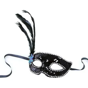 Karnevalová maska Maska plesová s peřím