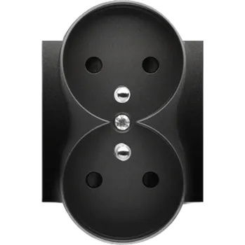 Elektrická zásuvka SIMON DGZ2MZP/49 Krytka zásuvky 2P+T dvojité - pro rámečky PREMIUM černá matná