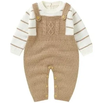 Kojenecký overall Pletený kojenecký overal ve vzhledu 2v1, s dlouhými rukávy Barva: Khaki, Velikost: 90/12-18M