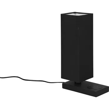 Čtecí lampička Trio Leuchten R59100132 HALEY - Dotyková černá lampička na noční stolek s bezdrátovým nabíjením mobilu, 1 x E14 (Stolní textilní černá lampička s bezdrátovou nabíječkou mobilního telefonu)