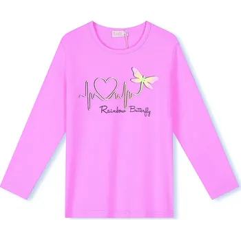 DÍVČÍ TRIČKO fialové Kugo KC9985 (Dívčí tričko dlouhý rukáv)