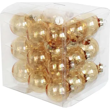 Vánoční dekorace Koule sklo 2cm/27ks čirá gold