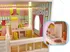 Domeček pro panenku Dřevěný domeček pro panenky s růžovým nábytkem a LED osvětlením 90 cm