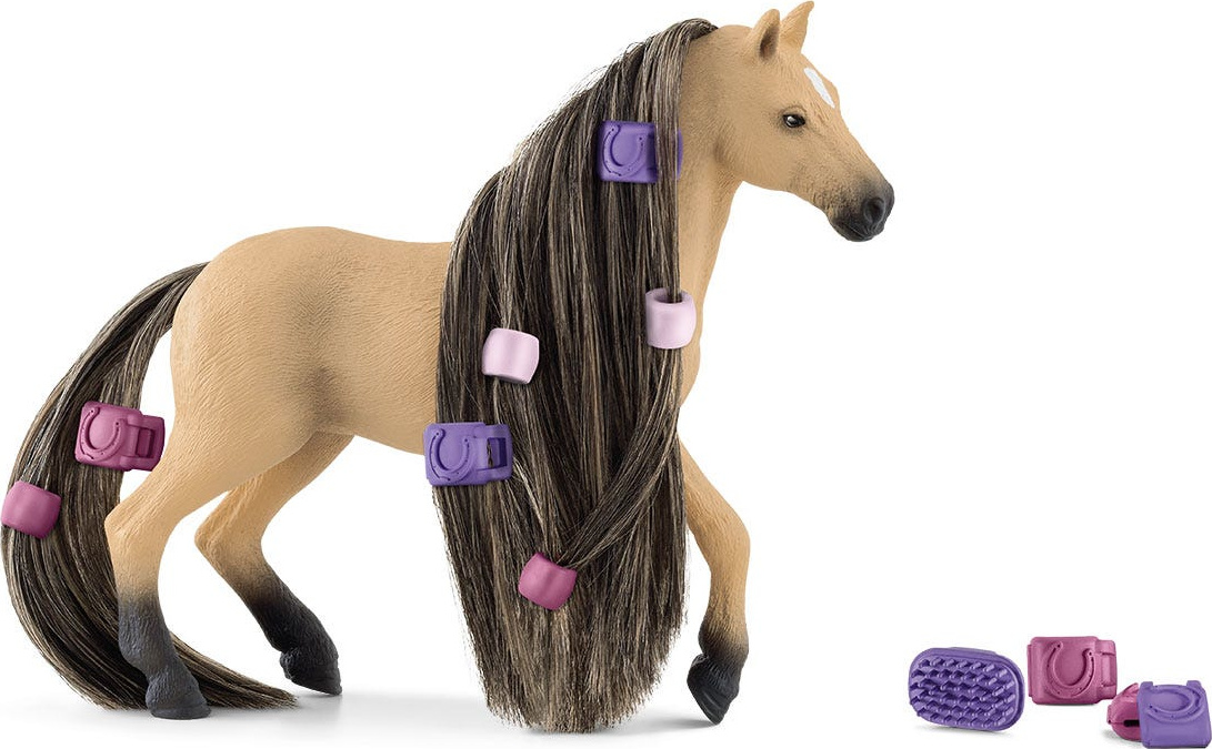 Schleich Sofia's Beauties – Jument Quarter à Coiffer, Set 14 Pièces Avec Crinière Interchangeable, Dès 4 Ans
