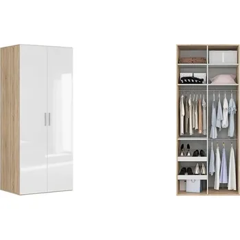 Šatní skříň Brwcz Skř. FLEX (š. 100) ZESTAW 12 dub sonoma/bílý lesk