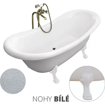 Vana Besco Volně stojící vana ze sanitárního kompozitu Amelia Glam S 190x77 bez přepadu Typ a barva výpustě: bez odpadového sifonu, Barva podpěrných nožek: Bílá