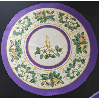 ubrus Top textil Prostírání Vánoce 35 cm kulaté fialové