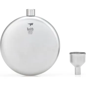 Outdoor vaření Titanová butylka s nálevkou Keith Round Flask 150 ml