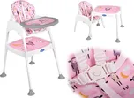 Růžová židlička na krmení 3v1