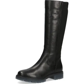 Dámské kozačky Kozačky z hladké kůže 9-9-25660-29-022 Caprice černé Barva: black nappa, Velikost: 37