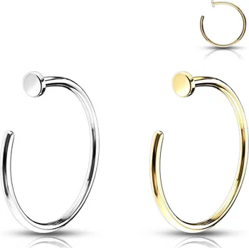 Piercing Atreya Nosovka - kroužek ze 14kt zlata AU 585/1000 Barva: Bílé zlato, Velikost: 0,8 mm, Délka / Průměr: 8 mm