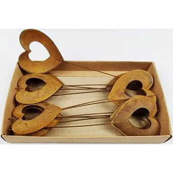 Kovové srdce otvor 6 cm vintage o/s