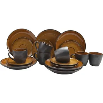 jídelní souprava HIT Kávová sada Evia 18 ks jantarová