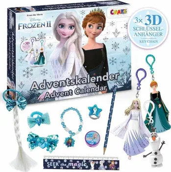 Craze Adventní kalendář Ledové království s vlasovými doplňky a bižuterií