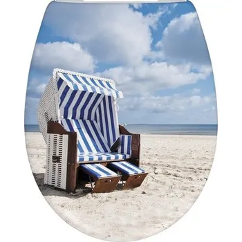 WC sedátko Záchodové prkénko form & style Strandkorb motiv s automatickým zavíráním -