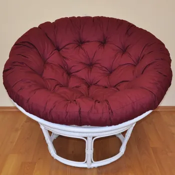 Papasan Nábytek PEGAS Ratanový papasan 100 cm bílý, polstr vínový