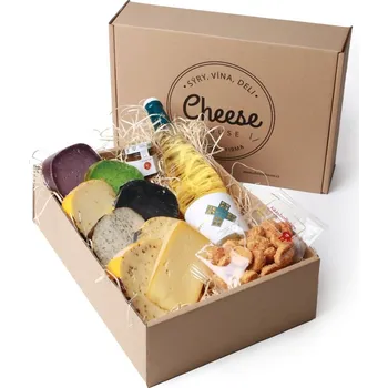 Dárkové balení sýrů Sýrový box pro příjemný večer i s bílým vínem č.1