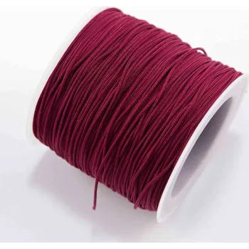 Barevná šňůrka na navlékání - vínová - průměr 0,1 cm