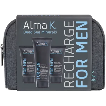 Alma K. Men Care cestovní sada pro muže: balzám po holení, 40 ml + šampon na vlasy a sprchový gel 2 v 1, 75 ml + krém na holení, 40 ml