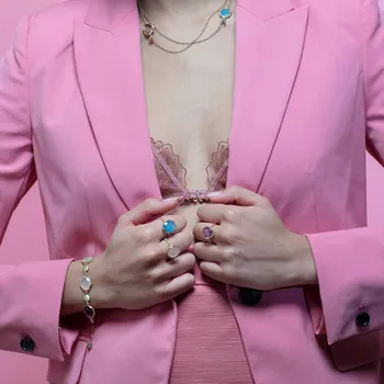 Prsten ISHWARA - Handmade Italian Jewellery Majorelle s ozdobným kamenem Ametyst