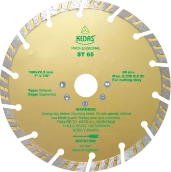 Řezný kotouč Kedas KW00776 Turbo segmentový diamantový kotouč ST 65, 180 x 22,2 x 10 mm