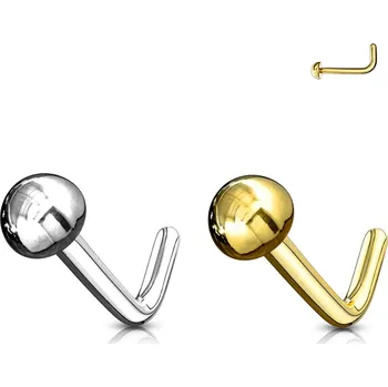 Piercing Atreya Nosovka s polokuličkou do L ze 14 kt zlata 585/1000 AU Barva: Žluté zlato